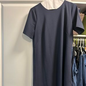 Ann Taylor Navy Short Sleeve Swing Dress